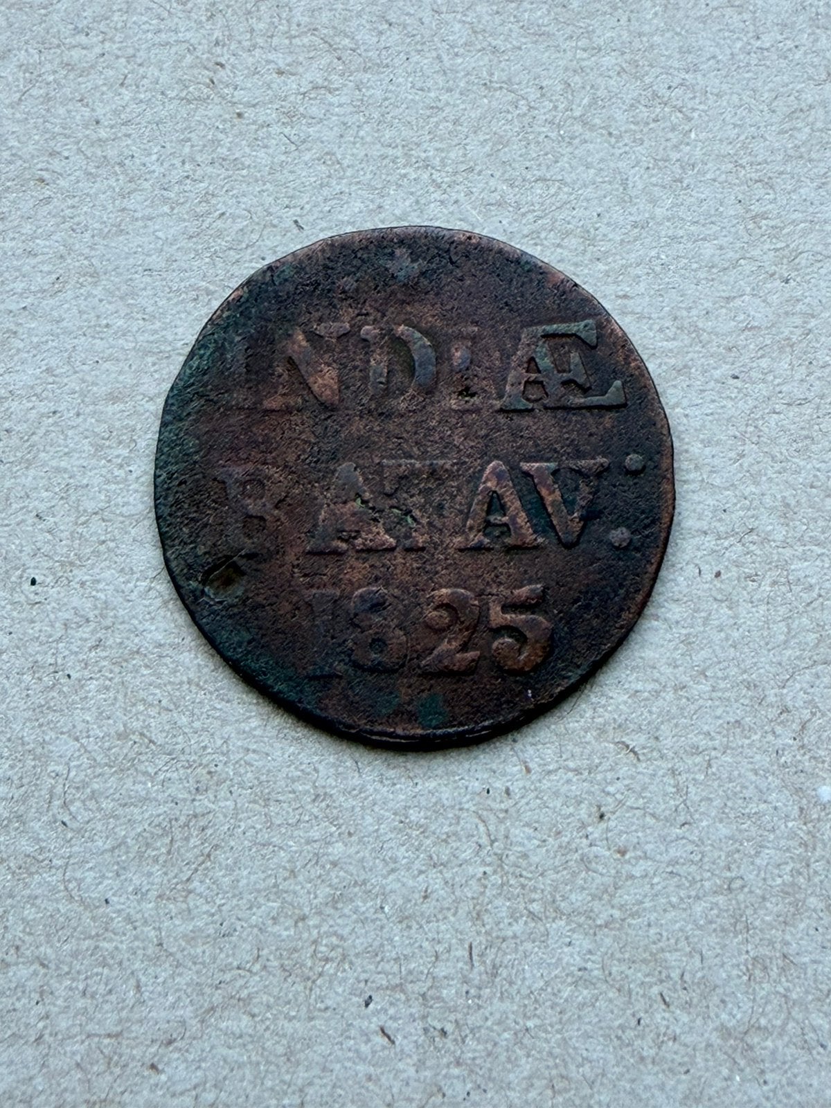 Nederlands Indie 1/2 stuiver 1825, Ophalen of Verzenden, Vóór koninkrijk, Overige waardes