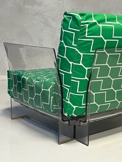 Kartell Pop fauteuil Piero Lissoni design lounge stoel groen, Gebruikt, ., Kunststof, 75 tot 100 cm