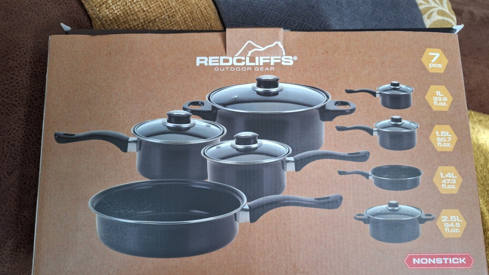 Redcliffs Outdoor Gear 7-delige pannenset - Nieuw!, Ophalen, Pannenset, Antiaanbaklaag, Overige merken