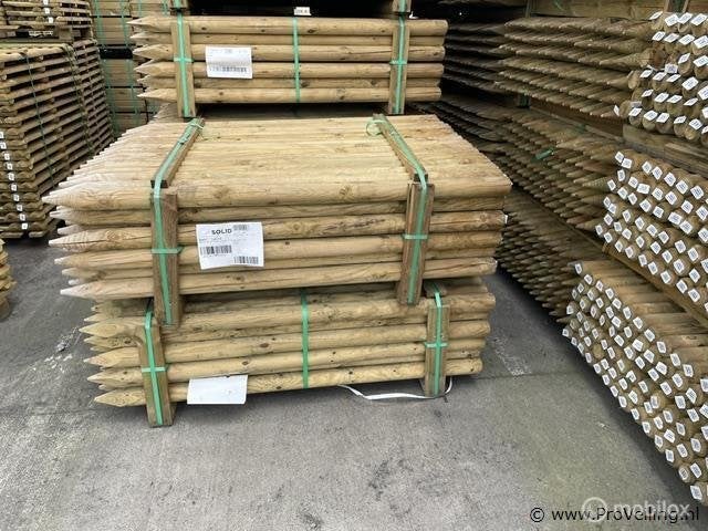 Online Veiling: 88x Ronde houten paal - Geïmpregneerd 150..., Nieuw