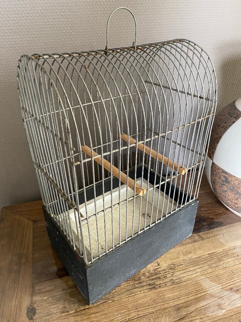 Brocante vogelkooi hangend/staand, Ophalen of Verzenden