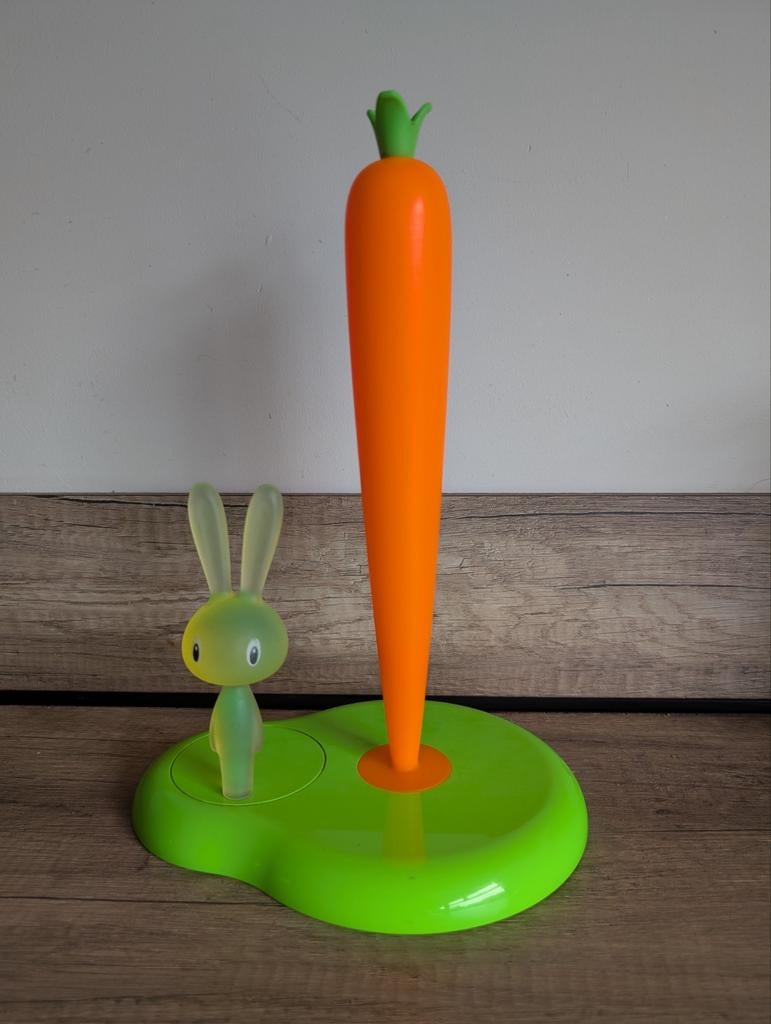 Alessi Keukenrolhouder 'Bunny & Carrot' - Stefano Giovannoni, Ophalen of Verzenden