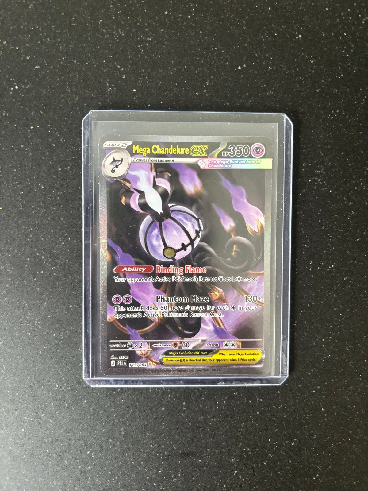 Mega Chandelure ex #115 / Pitch Black SIR Pokémon kaart, Ophalen of Verzenden, Nieuw, Losse kaart, Foil