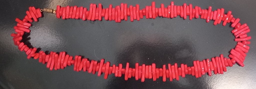 Vintage bloedkoralen ketting takjeskoraal, Sieraden, Tassen en Uiterlijk, Kettingen, Ophalen of Verzenden, Zo goed als nieuw, Rood