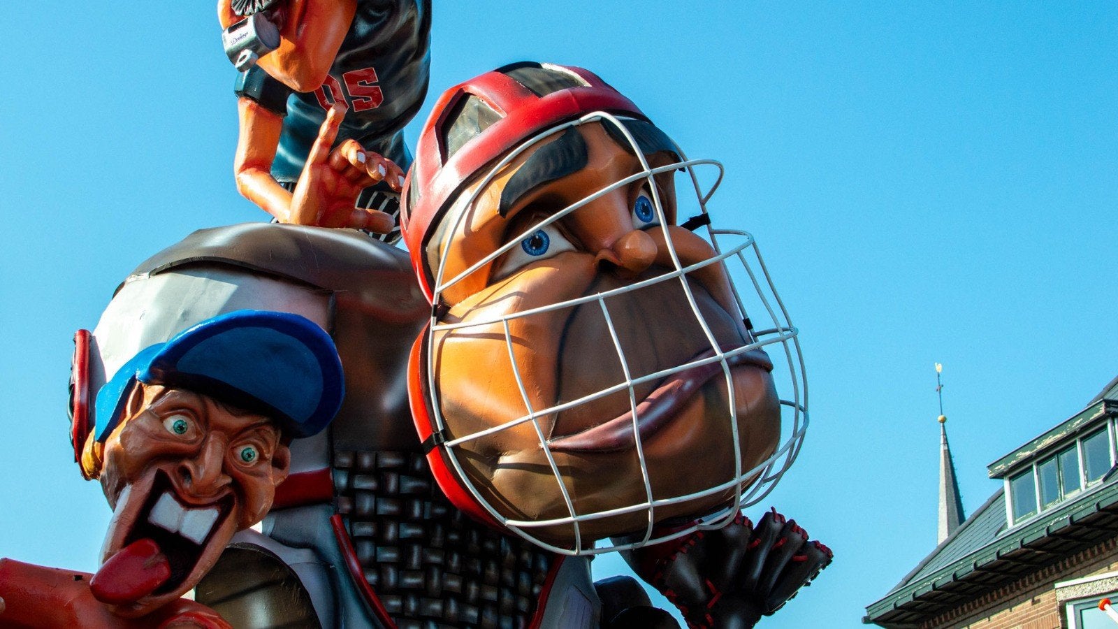 Grote Carnavalskop piepschuim Boef, Schurk, Aap, Baseball, Ophalen, Gebruikt, Feestartikel, Carnaval