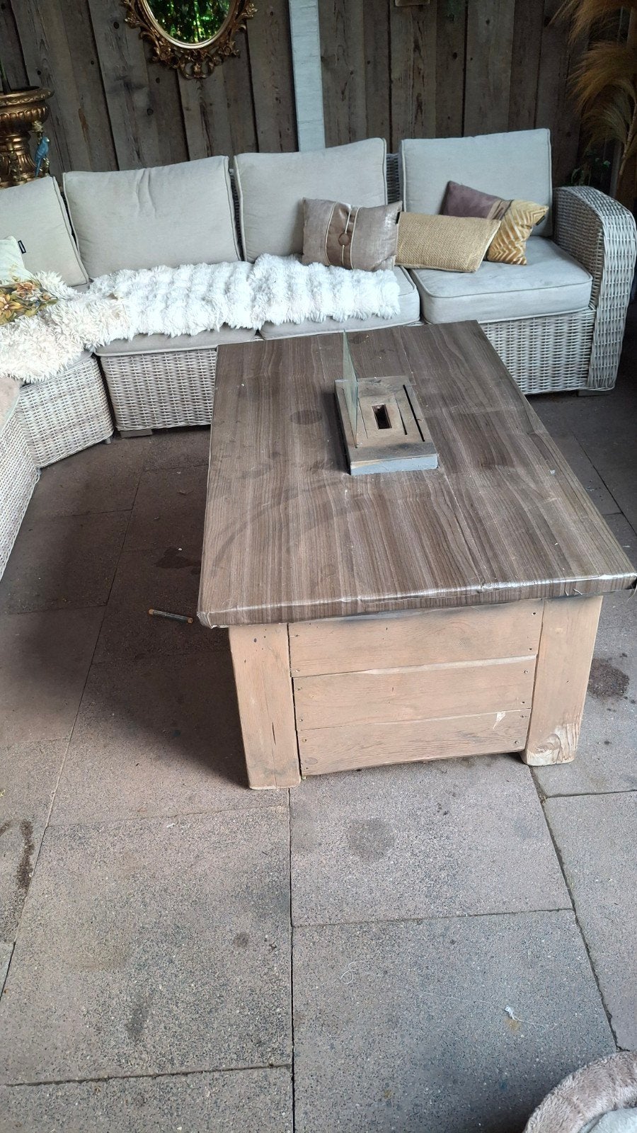 geatis tuin/vuurtafel, Ophalen of Verzenden, Gebruikt, Hout