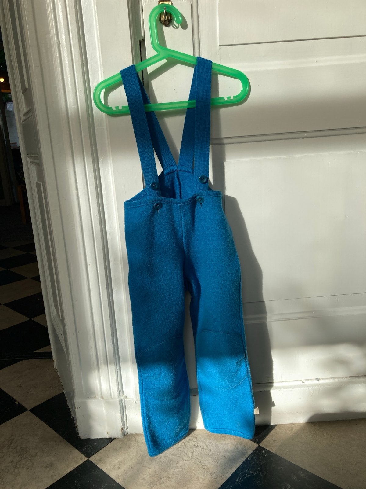 Disana wollen salopette turquoise maat 98/104, Ophalen of Verzenden, Zo goed als nieuw, Jongen of Meisje, Broek