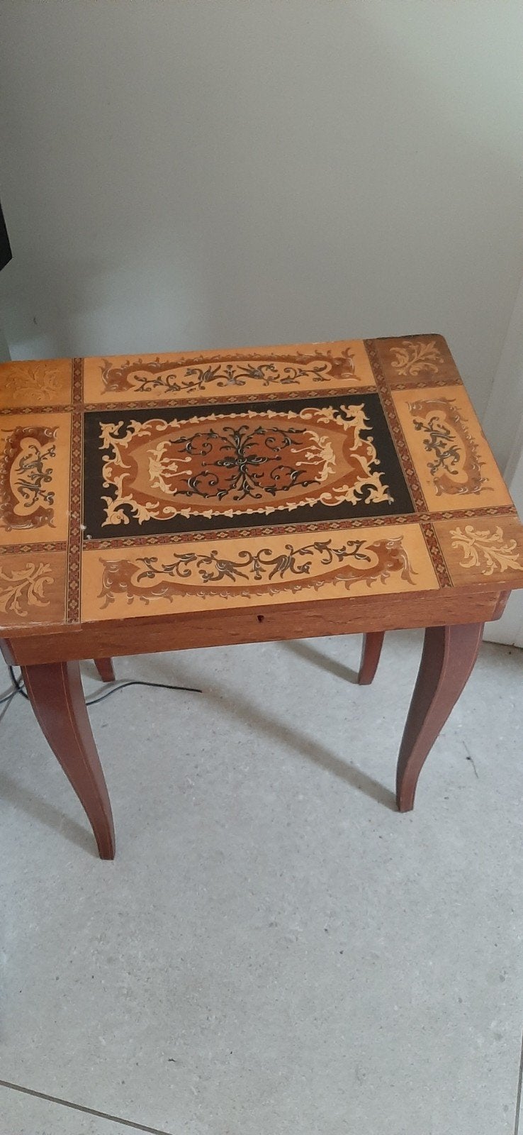Bijzettafel - Eik - Muziek werkt bijzettafeltje 50´60 jaren, Antiek en Kunst, Ophalen of Verzenden