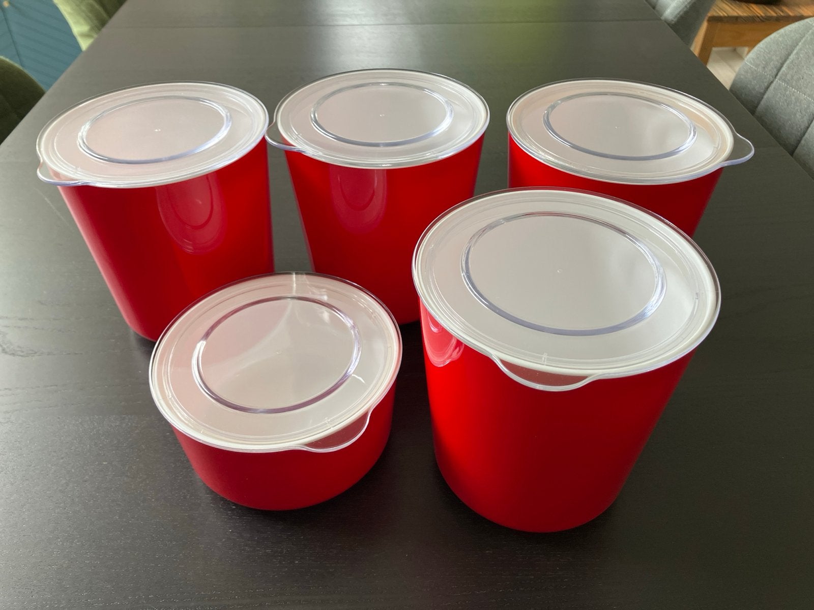 IKEA LJUST voorraadpotten set - rood, Ophalen, Gebruikt, IKEA, Kunststof