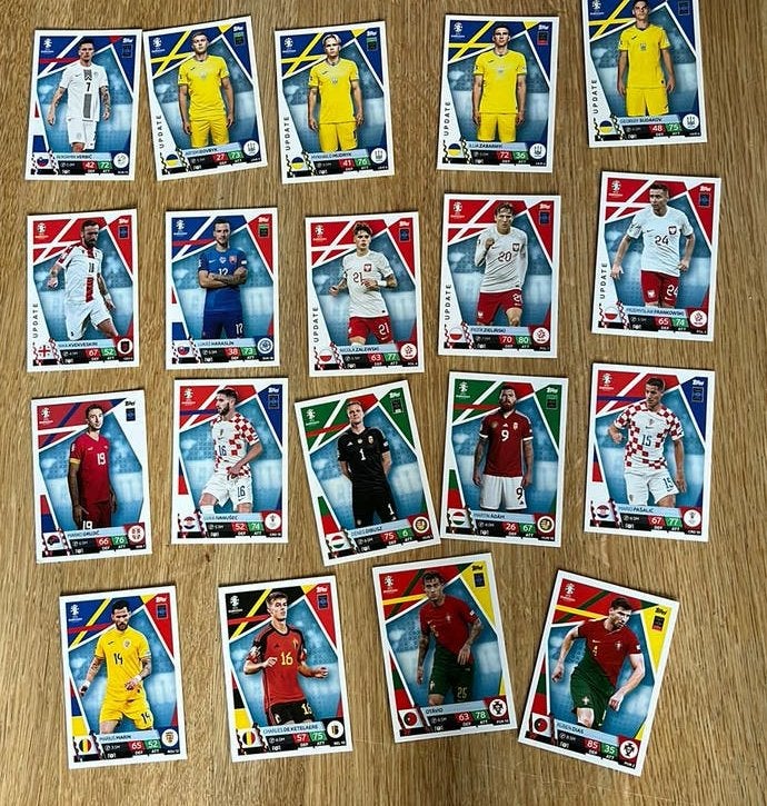 EK normale voetbalkaarten     match attax, Ophalen of Verzenden, Zo goed als nieuw, Meerdere plaatjes