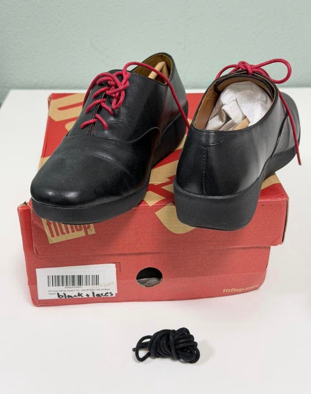 FitFlop dames schoenen zwart leer maat 38 nieuw FF2 lederen, Schoenen met lage hakken, Zwart, Nieuw, Ophalen of Verzenden