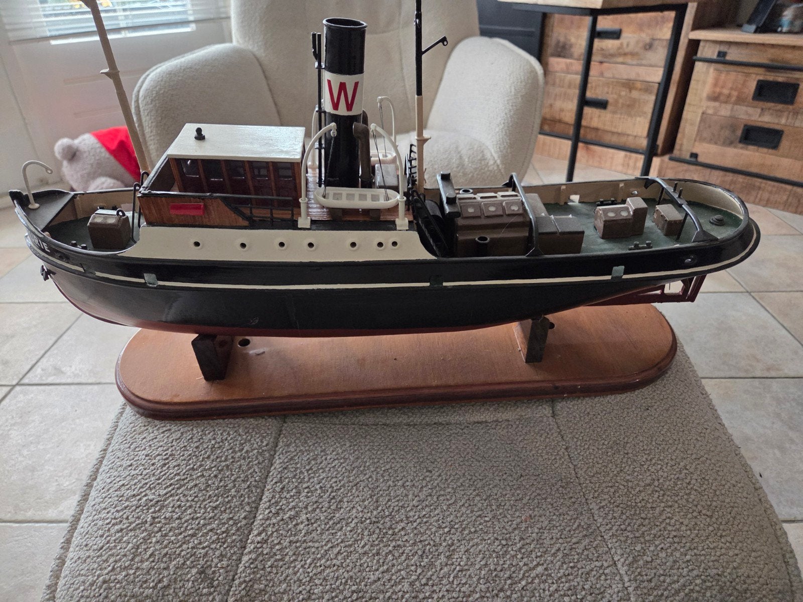 Gedetailleerd model van sleepboot 'Furie', Hobby en Vrije tijd, Ophalen of Verzenden