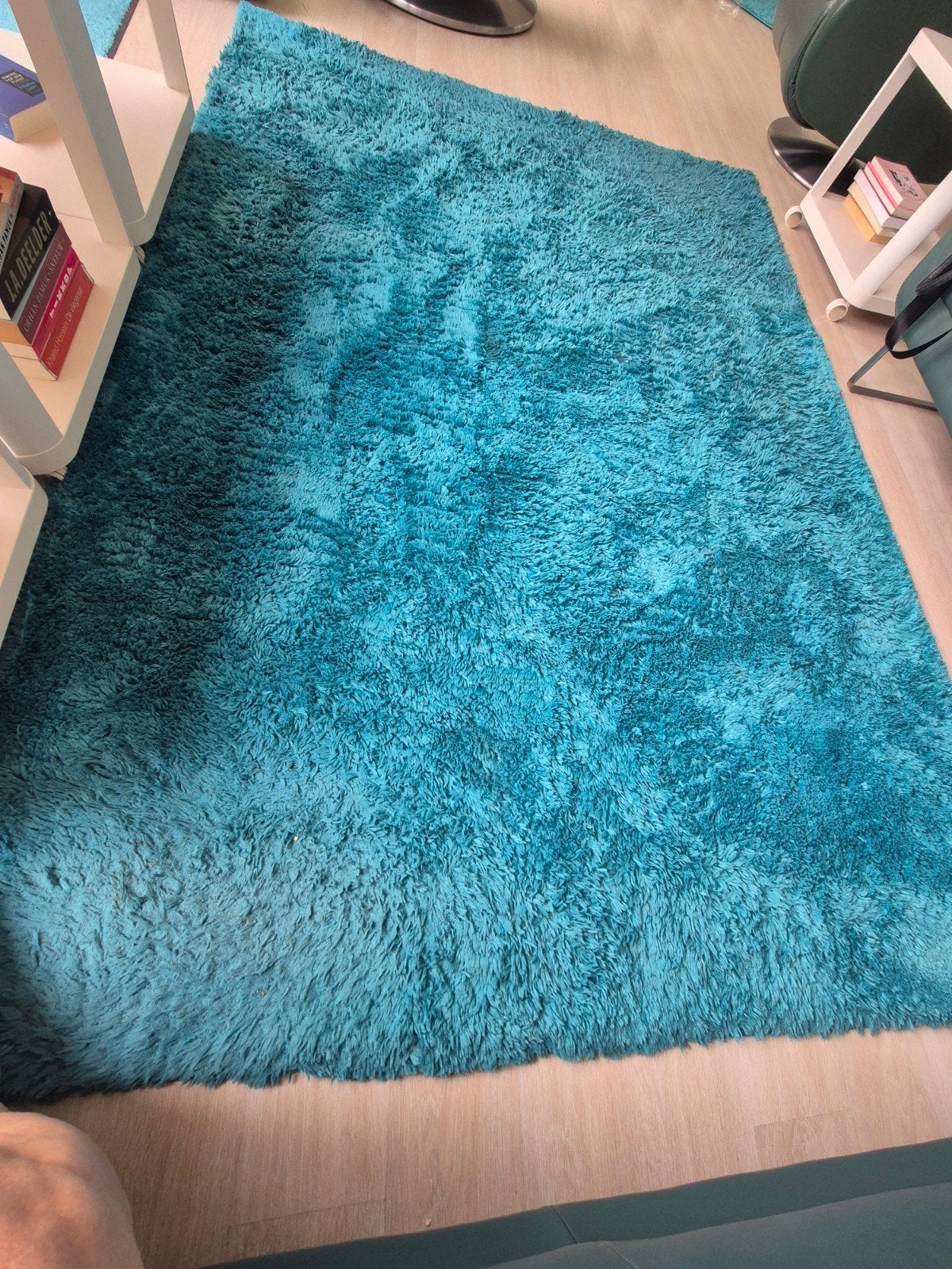 shaggy aqua blauw vloerkleed 160x 230 cm, Huis en Inrichting, Stoffering | Tapijten en Kleden, Ophalen, Blauw, 150 tot 200 cm