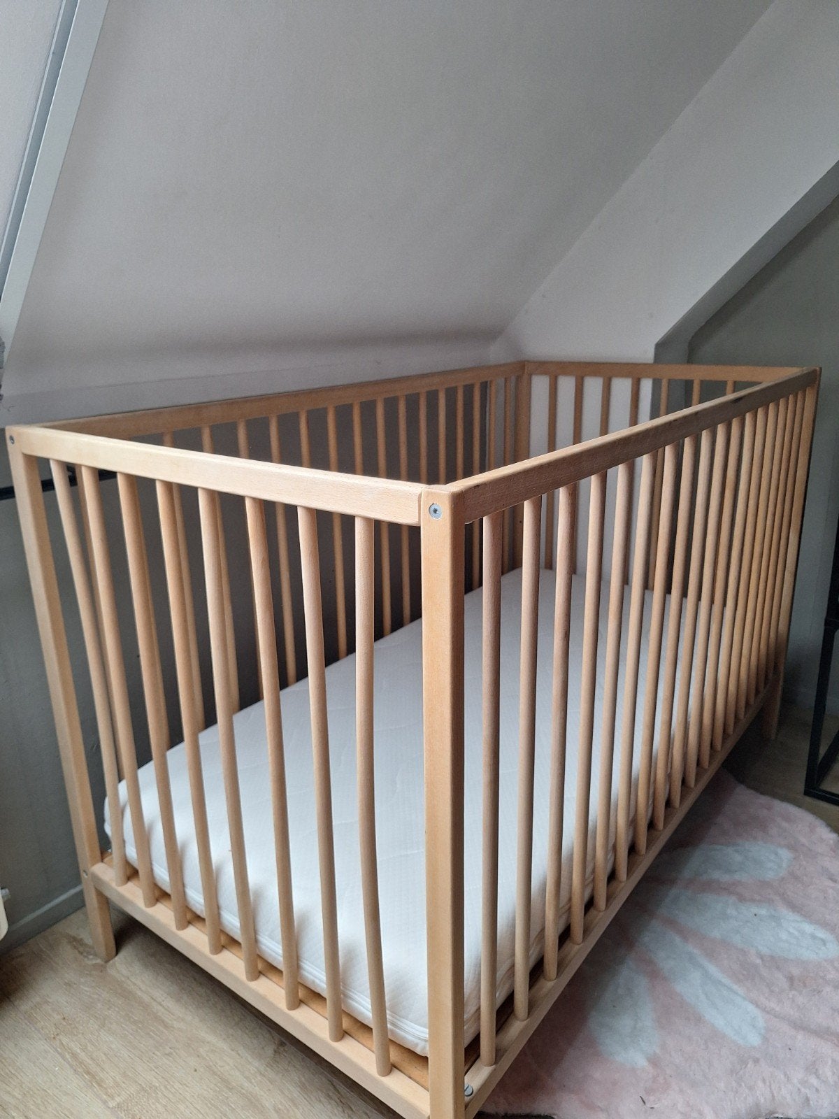 Ikea Sniglar ledikant 60x120 met matras, 2 hoogtes, Gebruikt, Minder dan 140 cm, Minder dan 70 cm, Ophalen