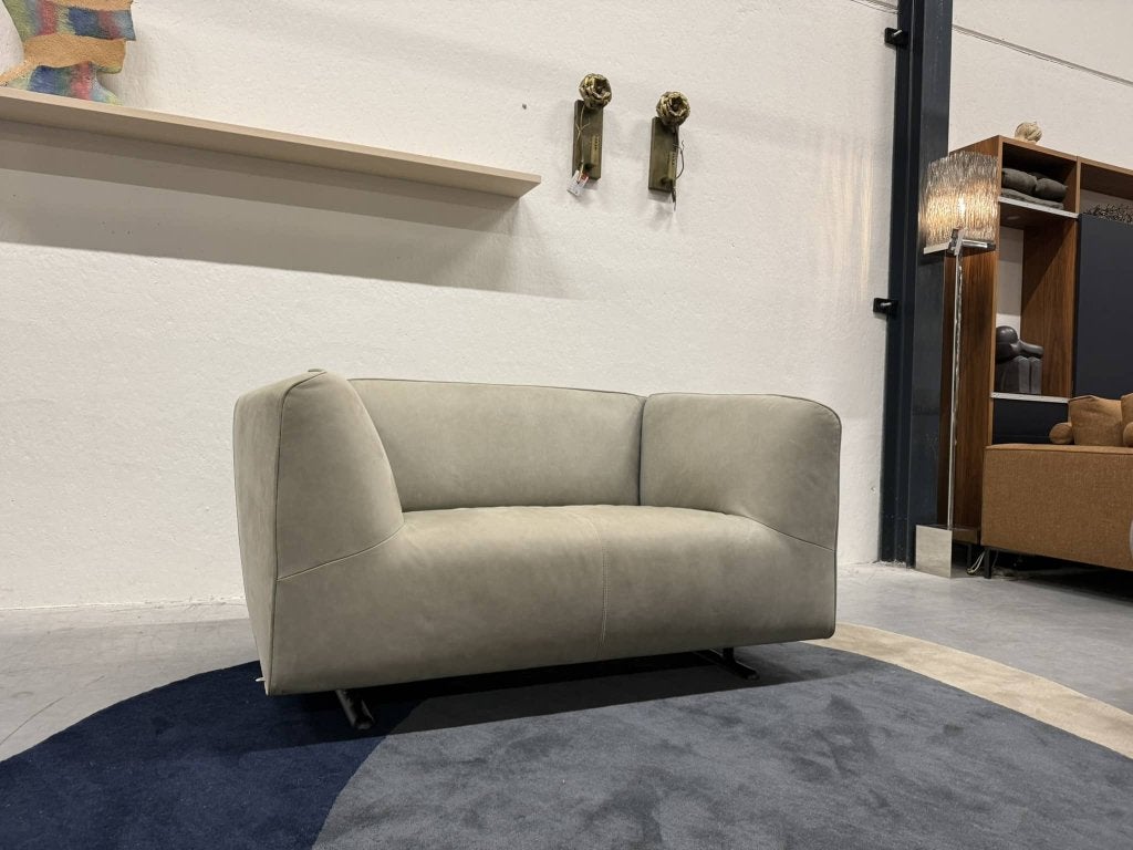 Showmodel Pode Marv Loveseat Danza leer Design Bank Grijs, Huis en Inrichting, Leolux, Info@leolux.nl, Nieuw, Ophalen of Verzenden
