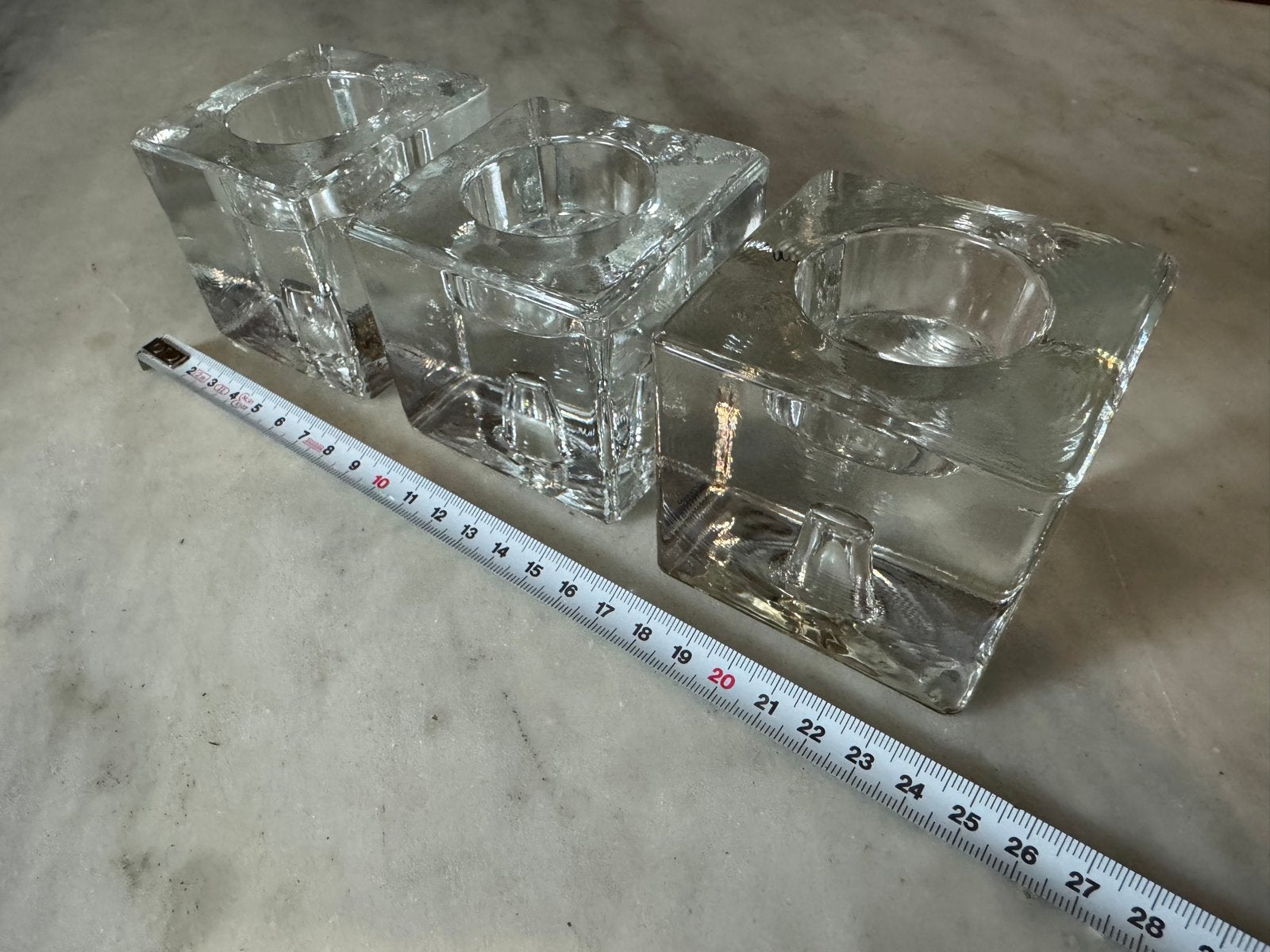 3 Kristallen Design Kandelaars, Ophalen, Gebruikt, Overige merken, Glas