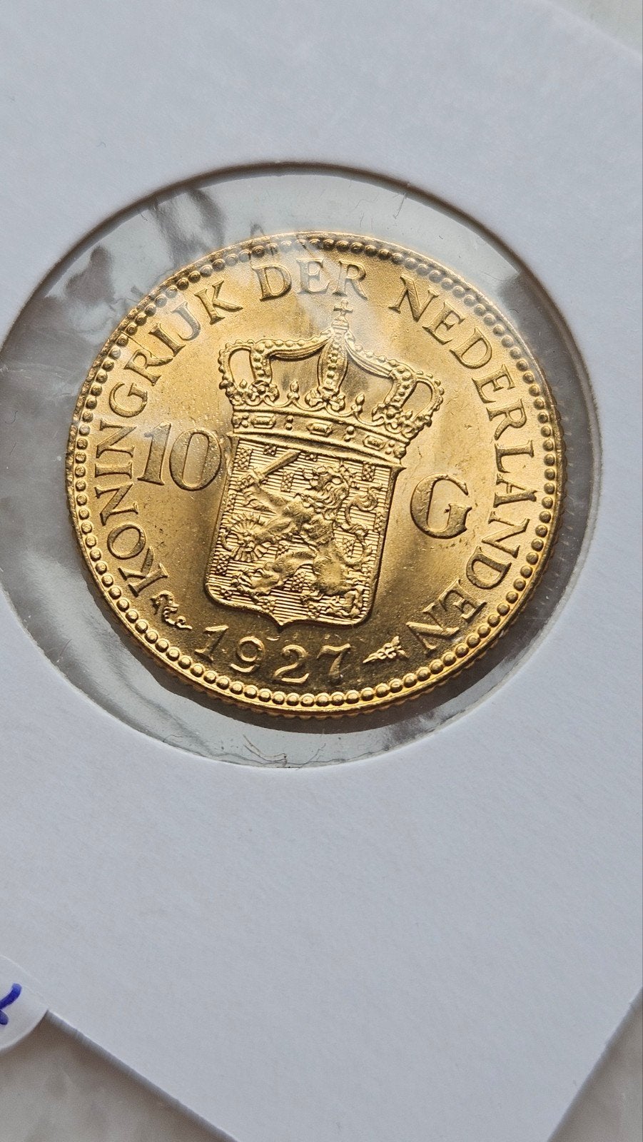 gouden tientje 1927, Postzegels en Munten, Ophalen of Verzenden, Koningin Wilhelmina, 10 gulden, Goud