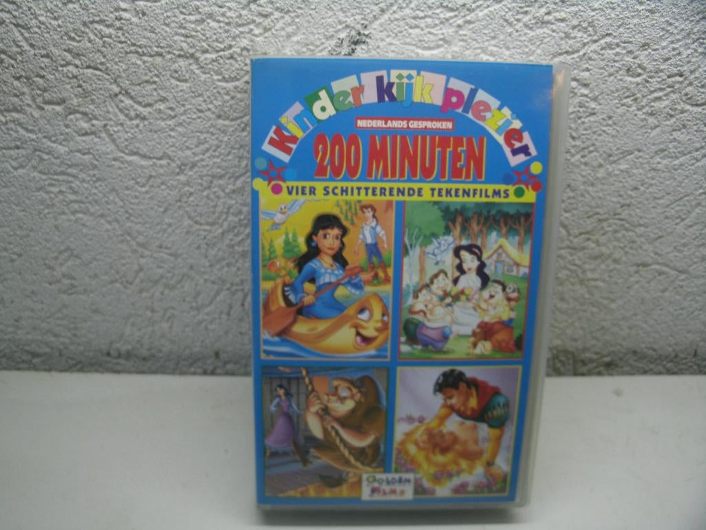 vhs 21a kinder kijk plezier 200 min 4 tekenfilms, Cd's en Dvd's, VHS | Kinderen en Jeugd, Alle leeftijden, Ophalen of Verzenden