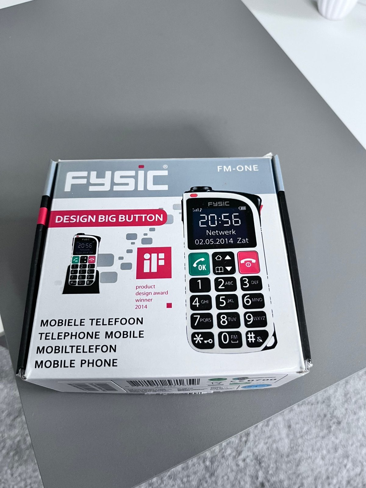 Fysic FM-One, mobiele telefoon. Grote toetsen. SOS functie, Telecommunicatie, Overige modellen, Geen camera, Wit, Fysiek toetsenbord