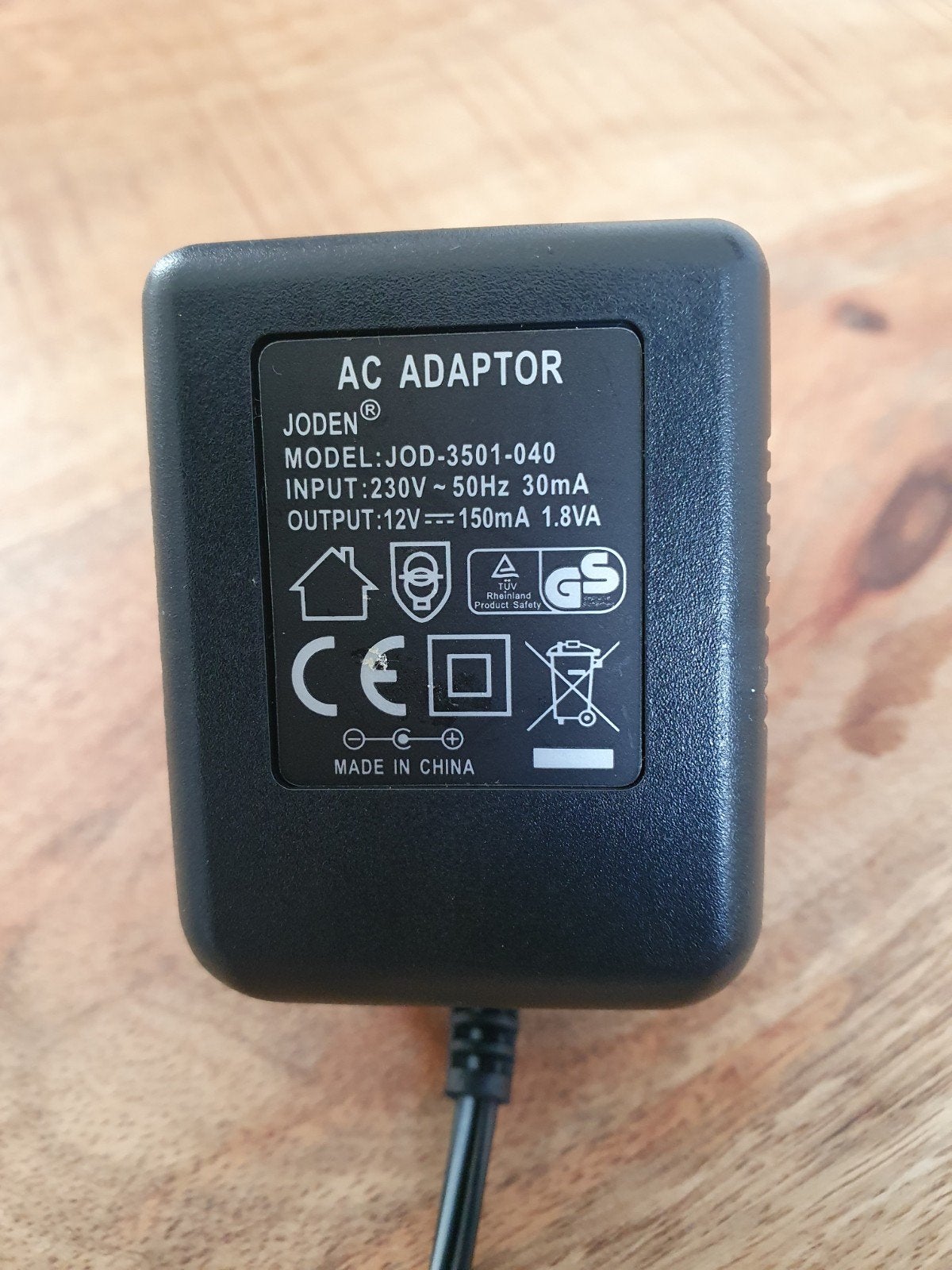 JODEN AC ADAPTOR JOD-3501-040 12V 150mA, Ophalen of Verzenden, Zo goed als nieuw