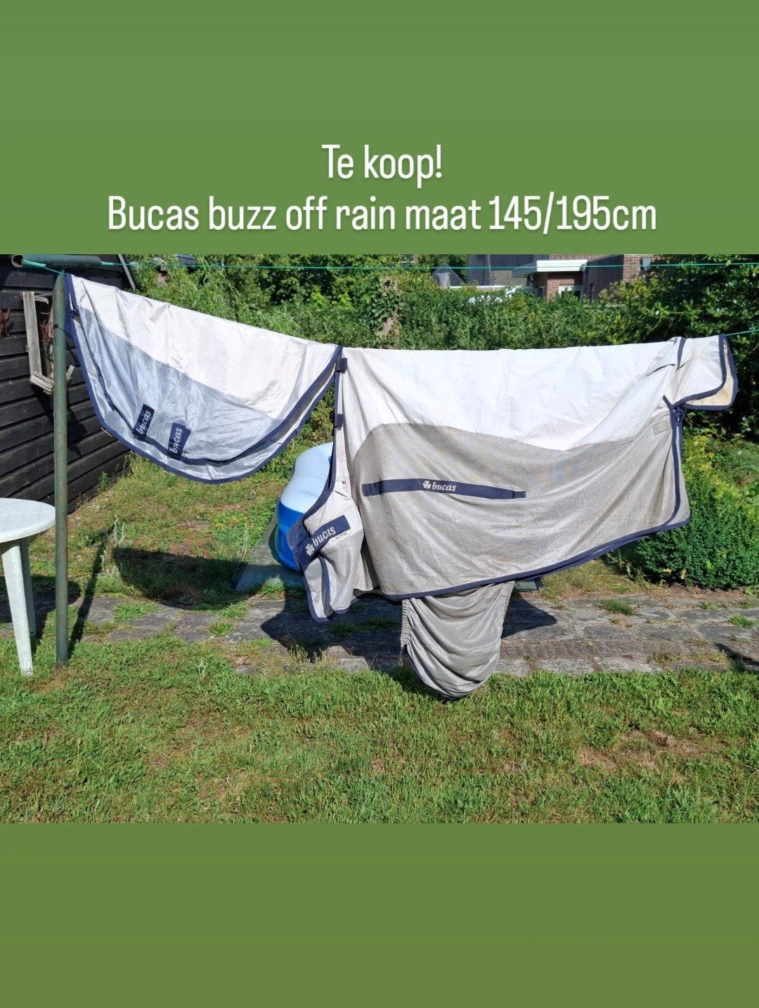 Bucas buzz off rain maat 145/195cm, Dieren en Toebehoren, Ophalen of Verzenden, Bucas