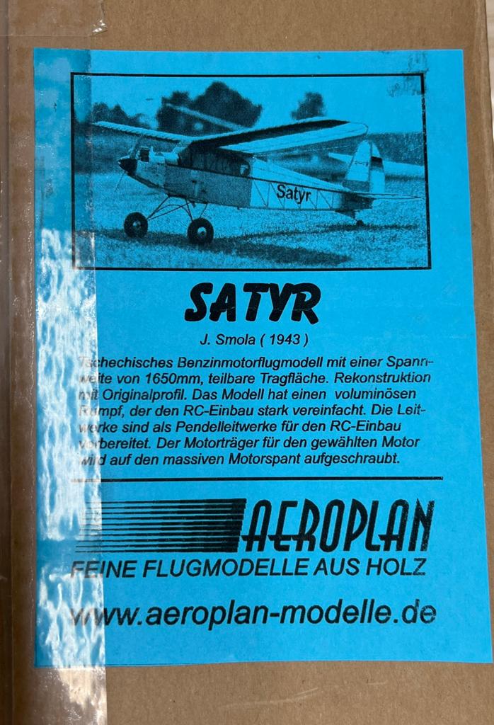 Bouwdoos Oldtimer SATIR (1943) van Aeroplan, Hobby en Vrije tijd, Modelbouw | Radiografisch | Vliegtuigen, Ophalen of Verzenden