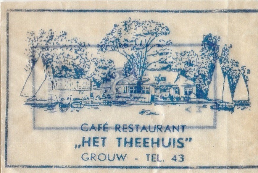 Het Theehuis Grouw - tel. 43 - zeilboot, Ophalen of Verzenden