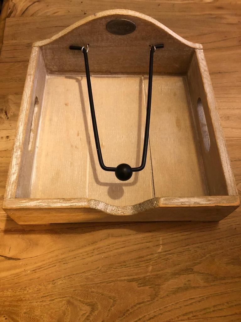 Gebruikte houten servethouder, Hout, Ophalen, Beige, Overige typen