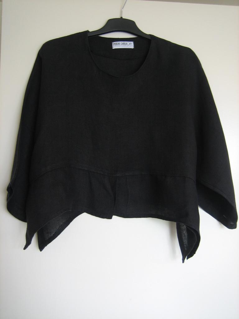 Zwarte linnen blouse MARIA DAHLHOFF, 42-44-46 snazzeys, Zwart, Maat 42/44 (L), Zo goed als nieuw, Verzenden