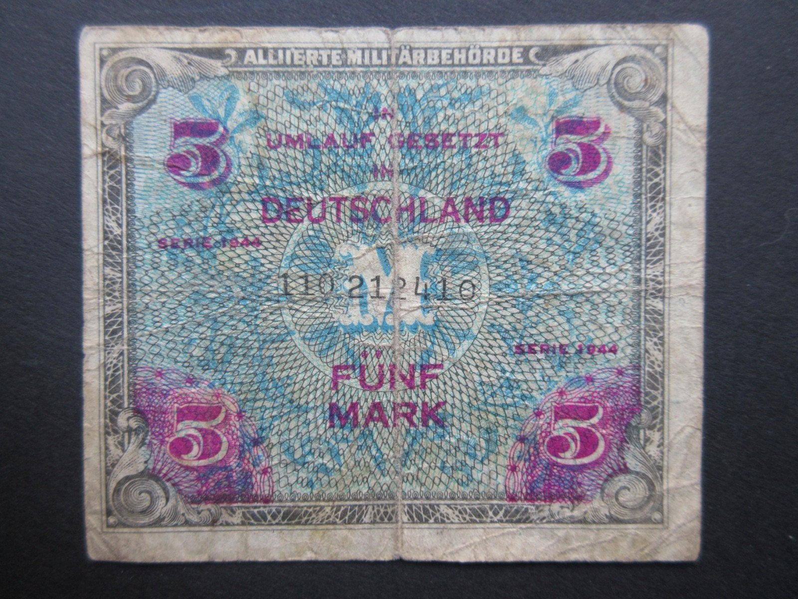5 Mark 1944 Duitsland AMC p-193b WW2, Verzenden, Duitsland, Los biljet