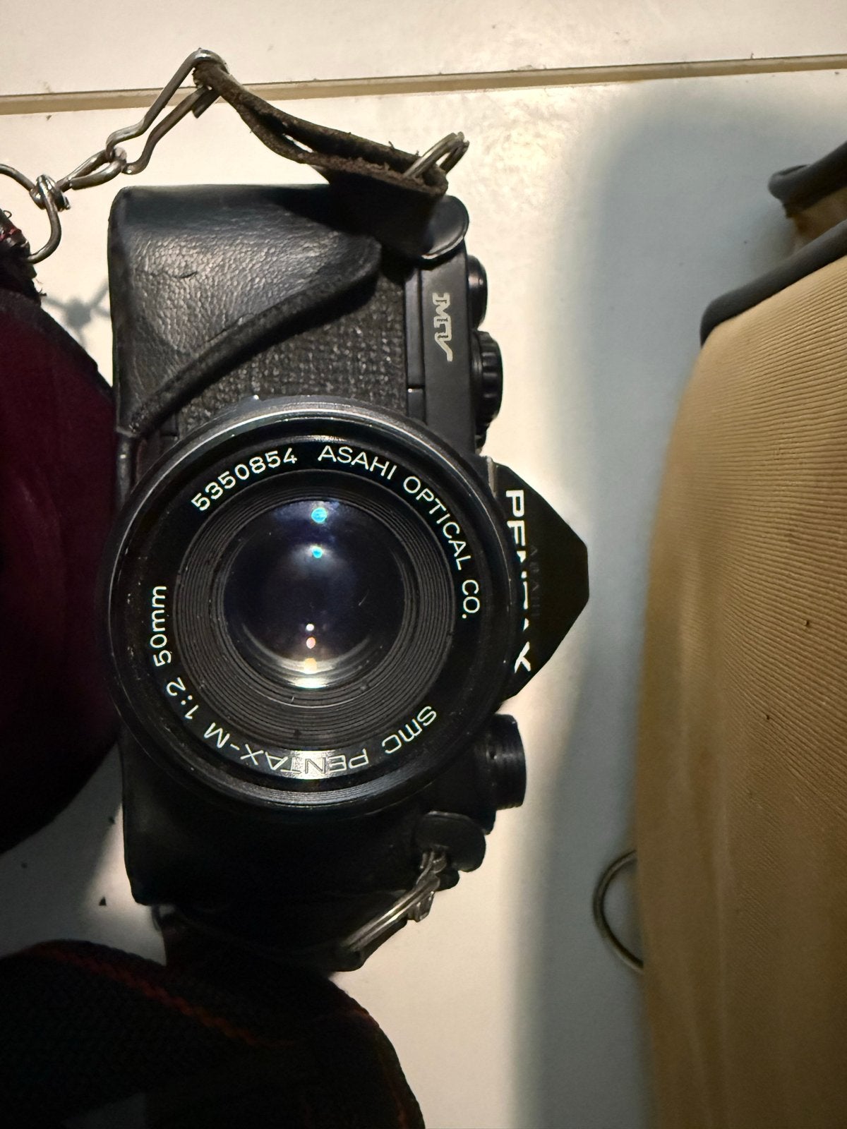 Pentax spiegelreflexcamera met rolletje en flitser, Ophalen of Verzenden, Gebruikt, Spiegelreflex, Pentax
