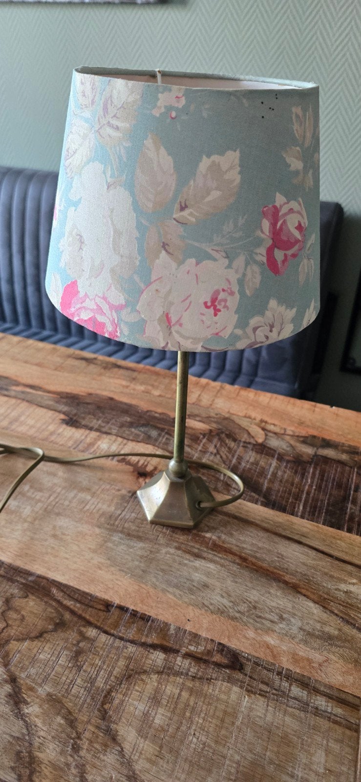 Riviera Maison Tafellamp met bloemenprint kap, Ophalen, Gebruikt, Meerkleurig, Klassiek