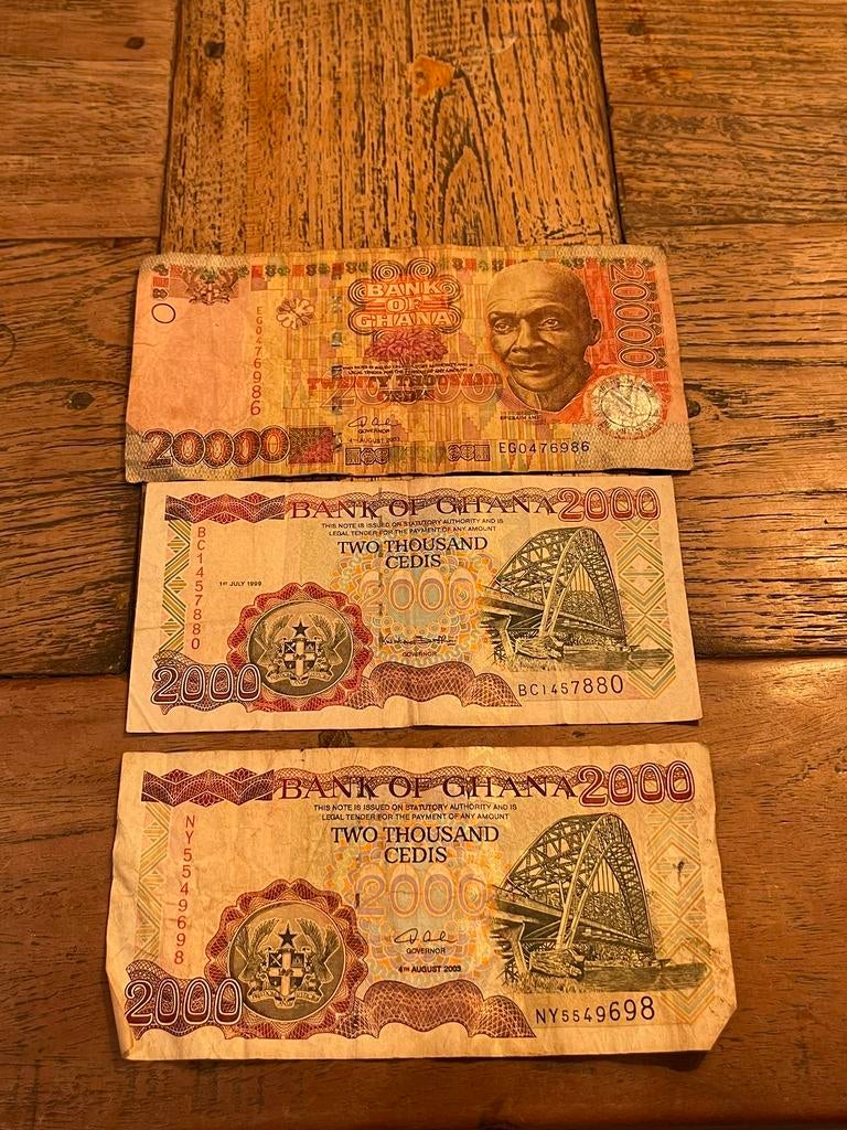 Ghana Cedis bankbiljetten, Ophalen of Verzenden, Setje