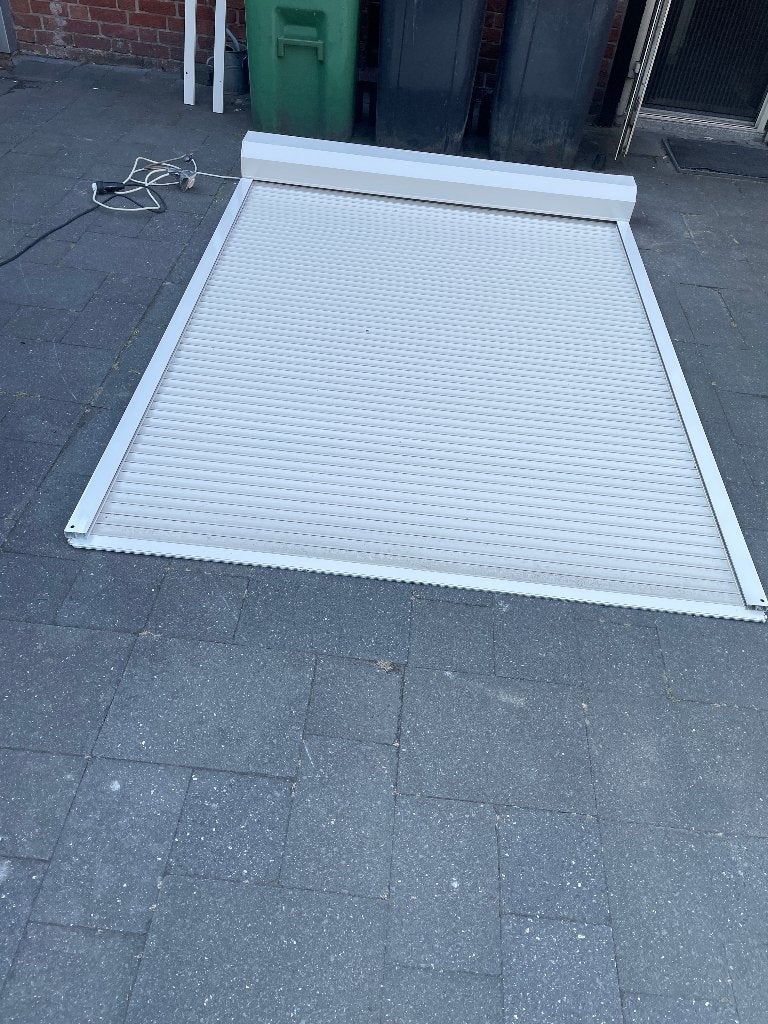 2 wit ral 9001 electrische rolluiken br 1.79,5 x 2.47.5 hoog, Ophalen, 200 cm of meer, Wit, 150 tot 200 cm