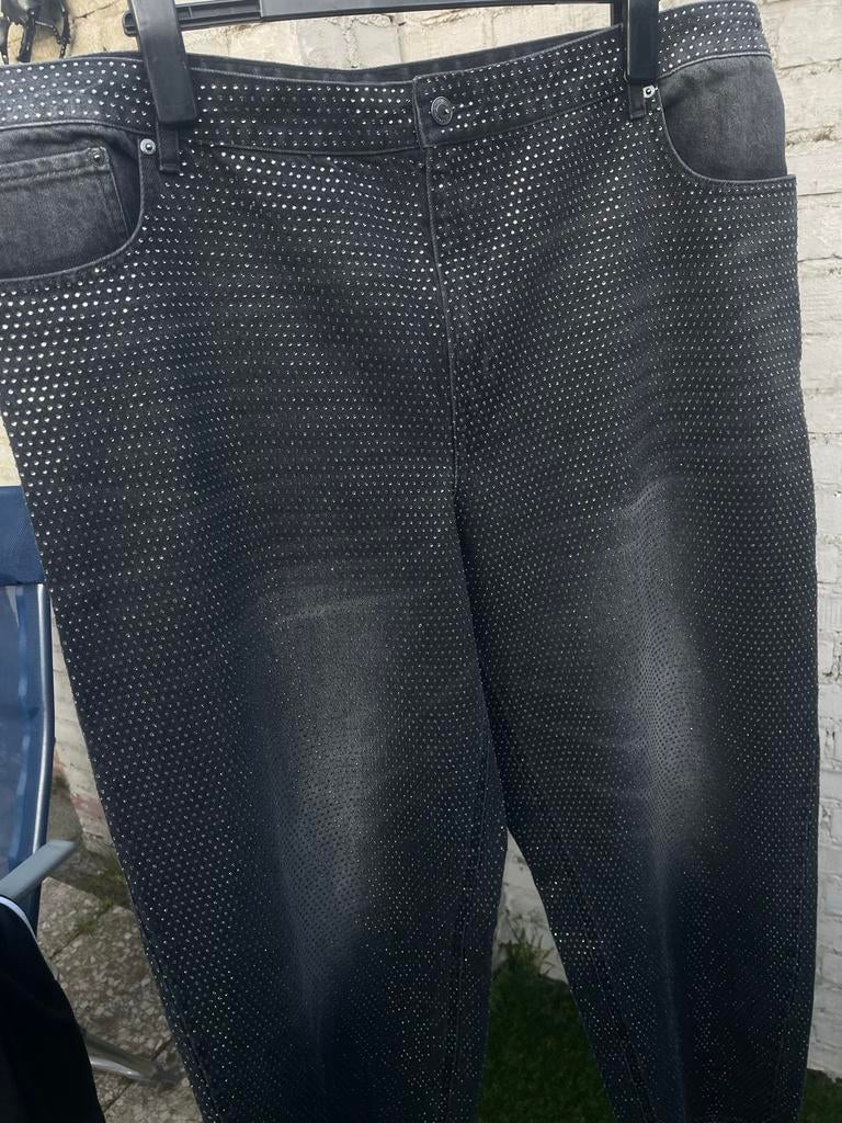 H&M Studio A/W 2023 Zwarte Jeans met Strass, Zwart, Maat 46/48 (XL) of groter, Ophalen of Verzenden, Zo goed als nieuw