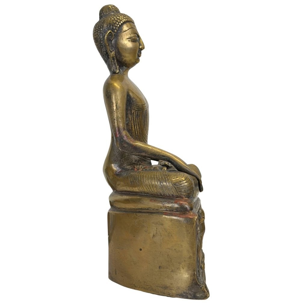 Boeddhabeeld – brons – olifantensokkel, Antiek en Kunst, Overige herkomsten, Ophalen of Verzenden, Beeld, Brons