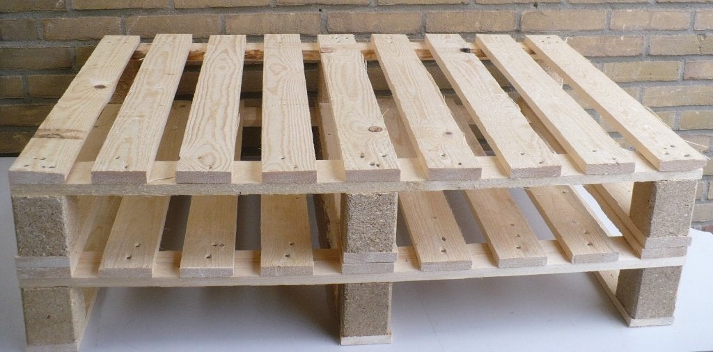Pallets pallet bed 100x70cm geschikt voor een pompwagen., Ophalen, Zo goed als nieuw, 50 mm of meer, Pallet