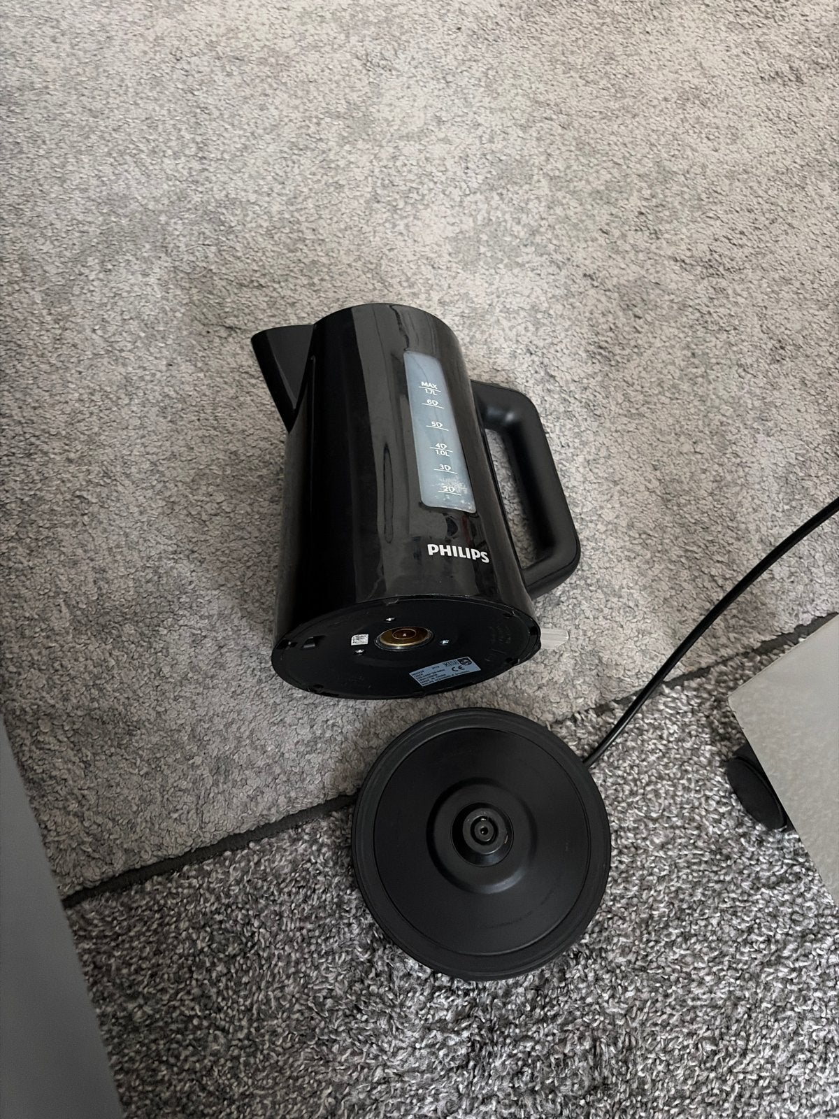 Philips Waterkoker Zwart - 1.7L - Zo goed als nieuw, 1 tot 2 liter, Ophalen, Zo goed als nieuw, Draadloos