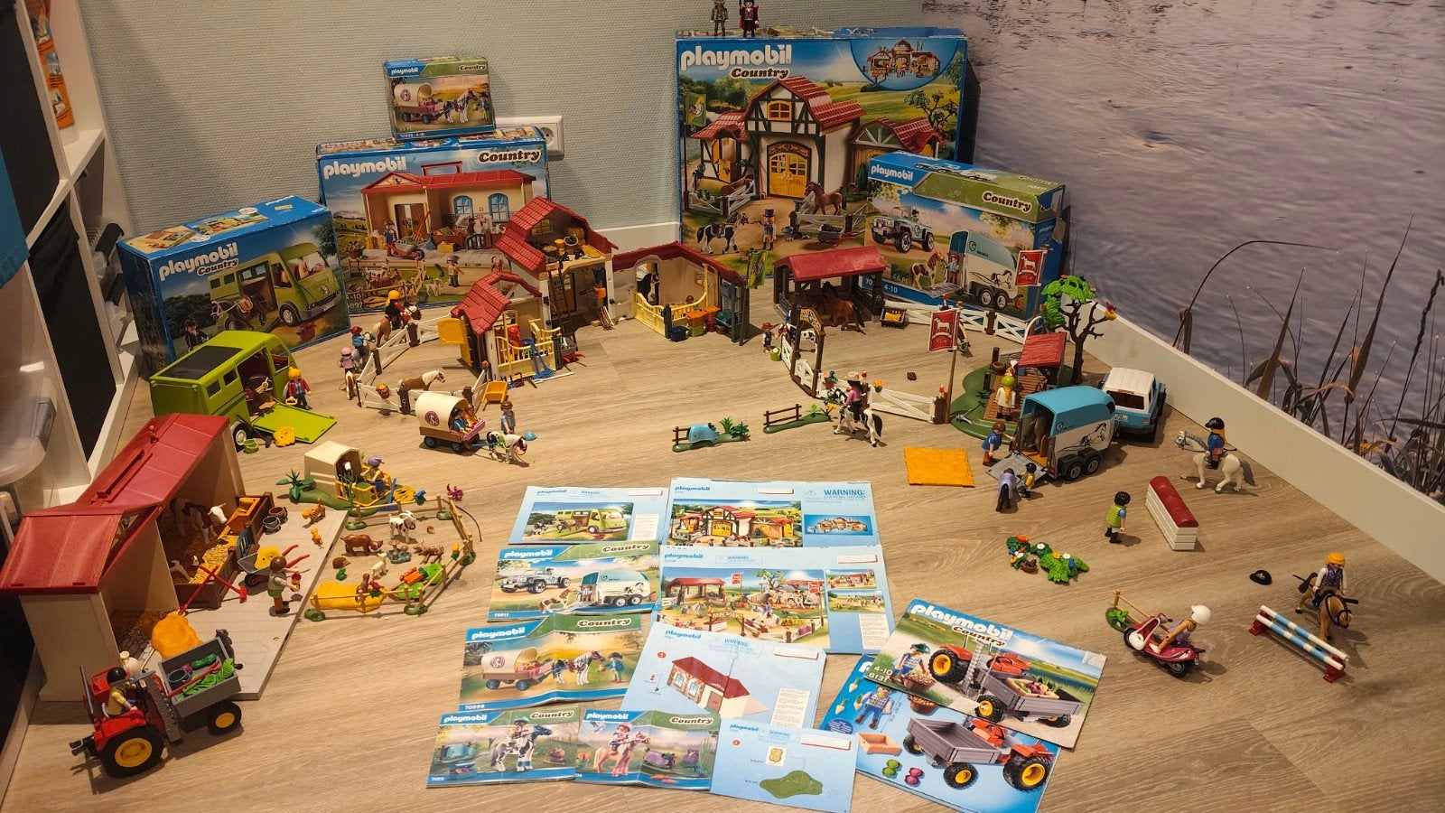 grote partij Playmobil Country paarden boerderij, Ophalen