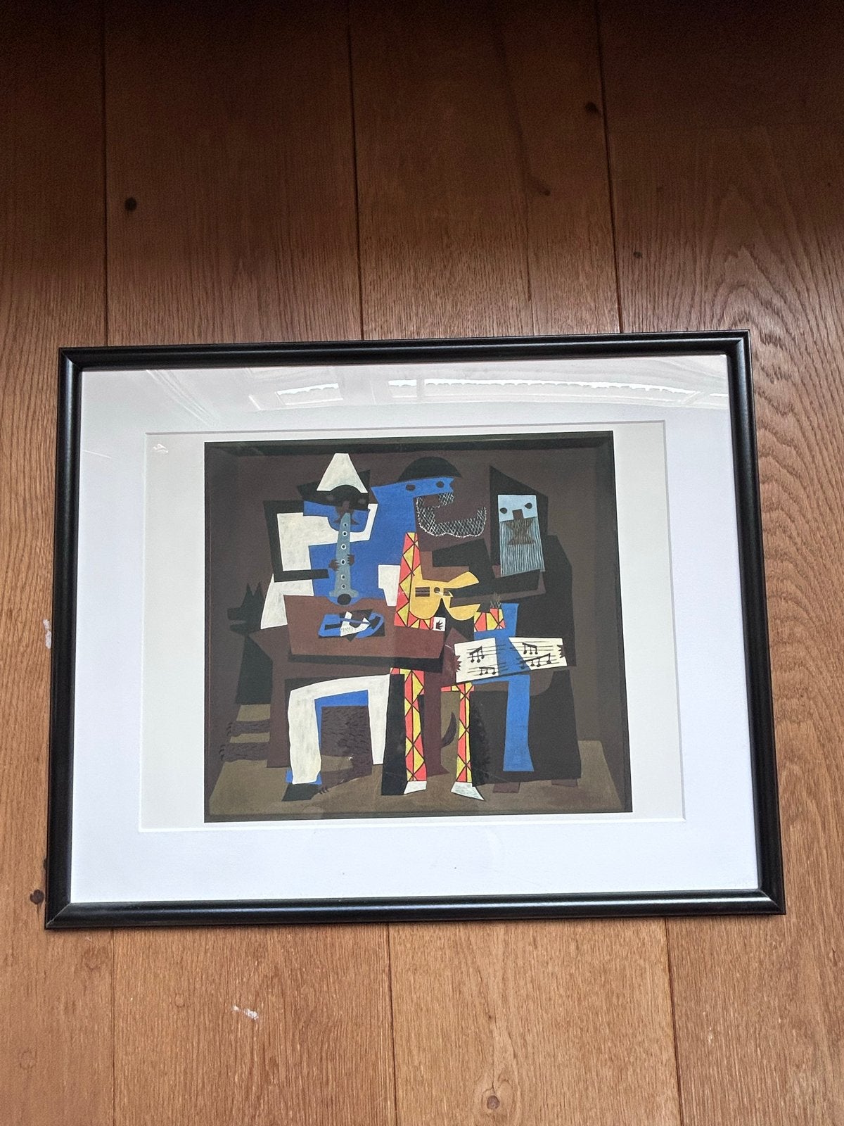 Picasso 'Drie Muzikanten' print in lijst - 52x42 cm, Ophalen