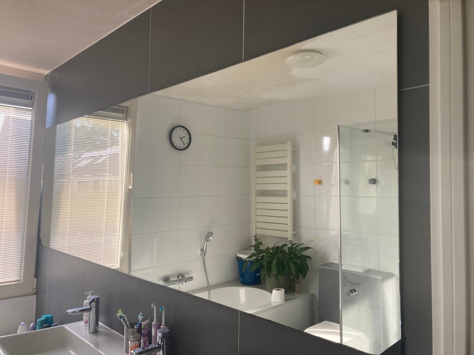 Grote spiegel, Huis en Inrichting, Woonaccessoires | Spiegels, Ophalen, Zo goed als nieuw, Rechthoekig, 200 cm of meer