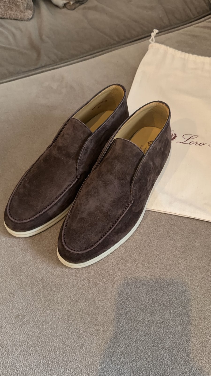 Loro Piana Open Walk Instappers - Maat 40, Ophalen of Verzenden, Zo goed als nieuw, Bruin, Instappers