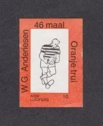 Lucifermerk Wim Anderiesen Voetbal 't Gooi Ajax Oranje., Verzamelen, Ophalen of Verzenden, Zo goed als nieuw