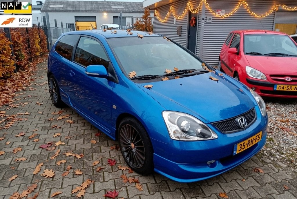 Honda Civic 1.4 I 3DR 2005 Blauw APK 16-03-2027!! TREKHAAK!!, Auto's, Stof, Zwart, 4 cilinders, 1396 cc