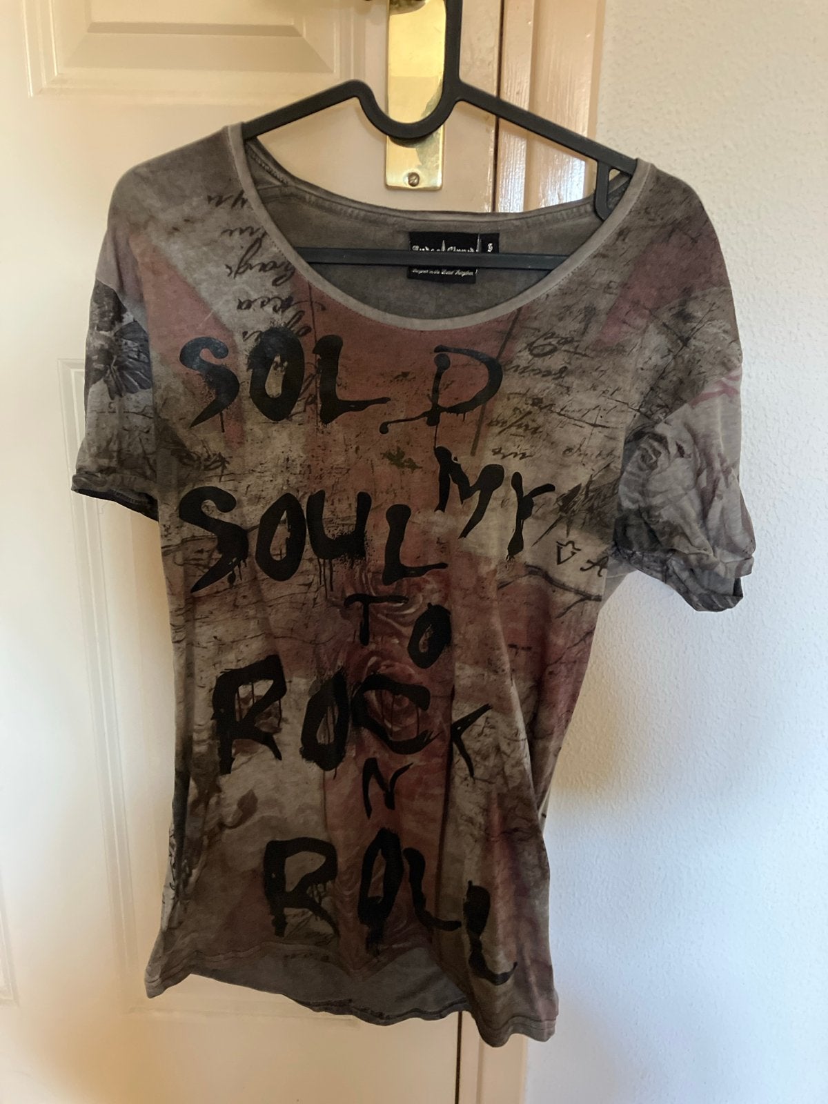 Judas Sinned T-shirt "Sold My Soul To Rock N Roll" Maat S, Kleding | Dames, T-shirts, Ophalen of Verzenden, Korte mouw, Maat 36 (S)
