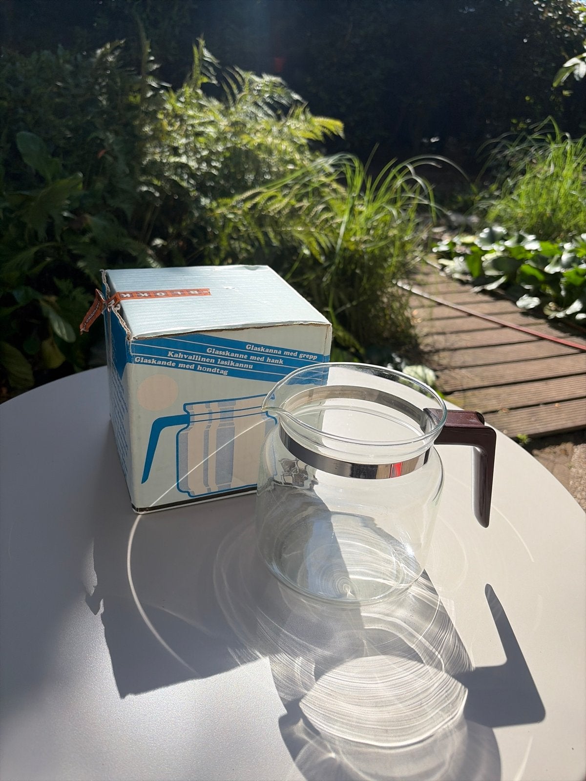 Vintage Glazen Kan - Koffiekan met Handvat, Ophalen of Verzenden