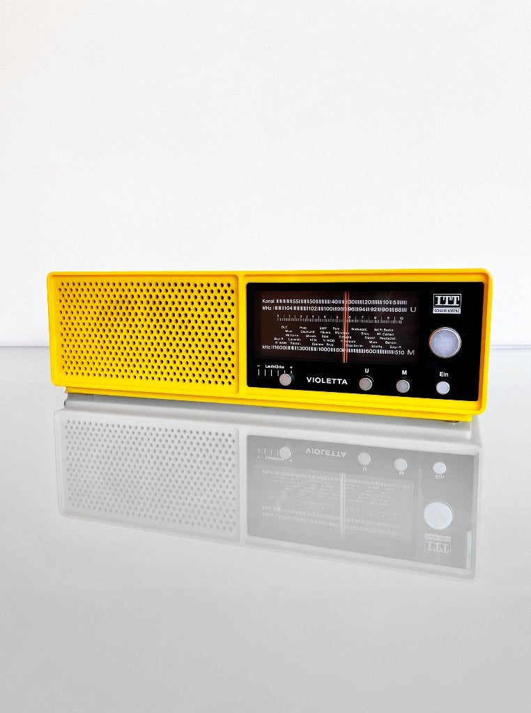 Vintage gele ITT Schaub Lorenz Violetta radio, Ophalen of Verzenden