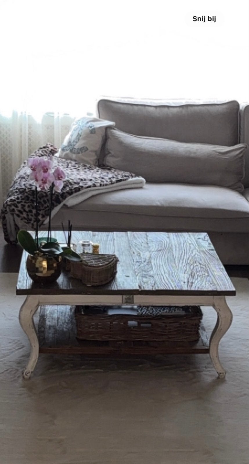Rivièra Maison salontafel 90x90, Gebruikt, Vierkant, 5 – 50, Overige houtsoorten