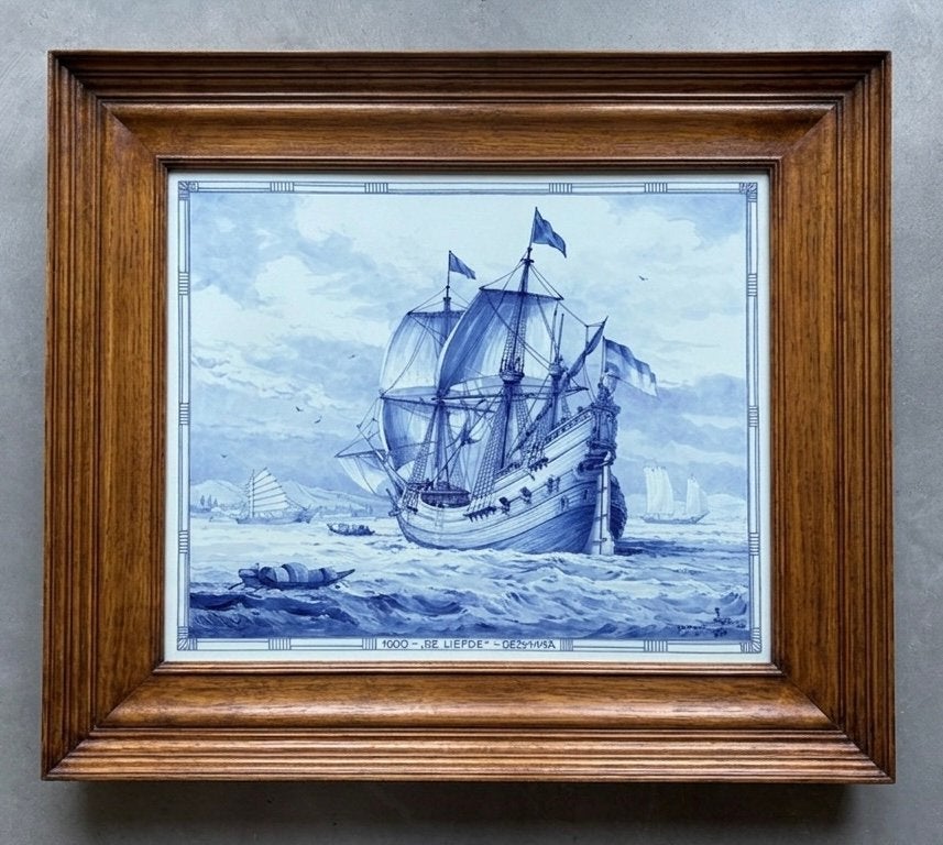 Tegelplaat De Porceleyne Fles, 1600 - De Liefde - Deshima, Antiek en Kunst, Ophalen