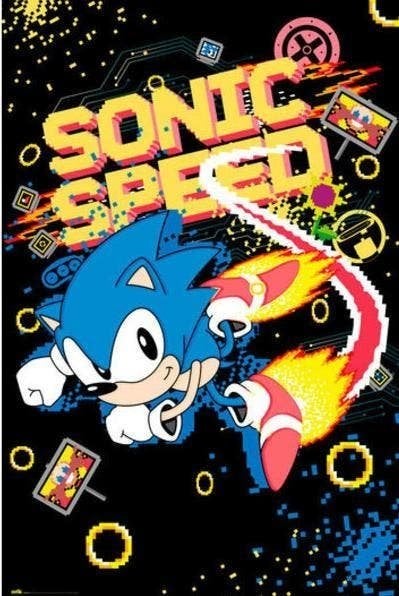 Sonic Maxi Poster - Speed - Muurposter, Rechthoekig Staand, Nieuw, Ophalen of Verzenden, A1 t/m A3
